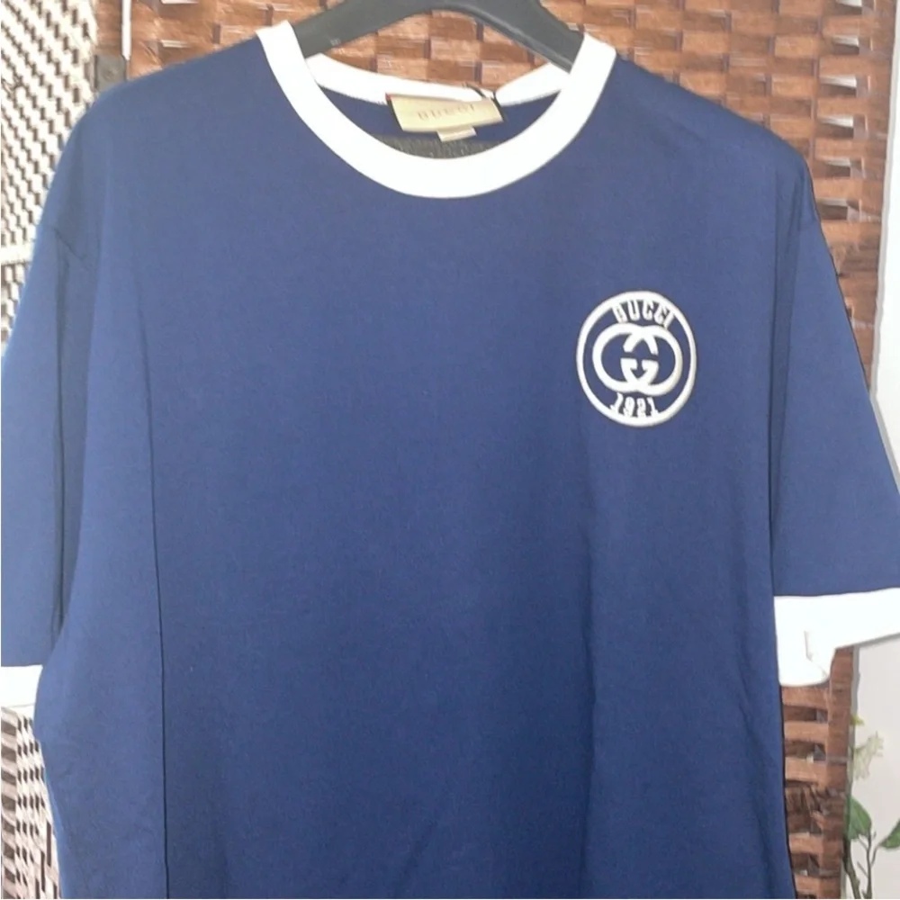 New Gucci 1921 logo embroidery shirt
